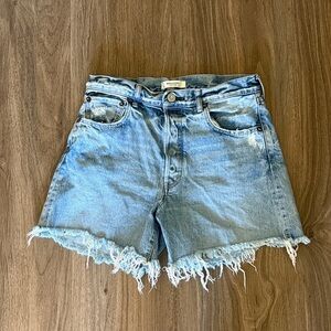 MOUSSY vintage distressed made in Japan blue jean shorts size 27